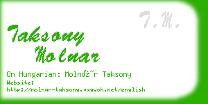 taksony molnar business card